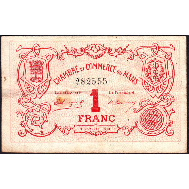 Le Mans - Pirot 69-5 - 1 franc - 08/07/1915 - Etat : TB-