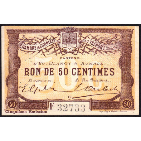 Le Tréport - Pirot 71-21 - 50 centimes - Lettre C - Série F - 5e émission - 1916 - Etat : SUP