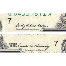 Etats Unis - Pick 449a - 1 dollar - Série G A - 1969 - Chicago - Etat : TTB