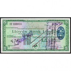 Grande-Bretagne - Chèque Voyage - Lloyds - 5 pounds - 1957 - Etat : SUP+