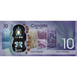 Canada - Pick 112 - 10 dollars - Série CDE - 2017 - Polymère commémoratif - Etat : NEUF