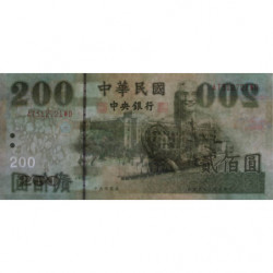 Chine - Taiwan - Pick 1992 - 200 yüan - Série AT WD - 2001 - Etat : NEUF