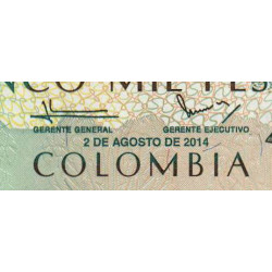 Colombie - Pick 452q - 5'000 pesos - 02/08/2014 - Etat : NEUF