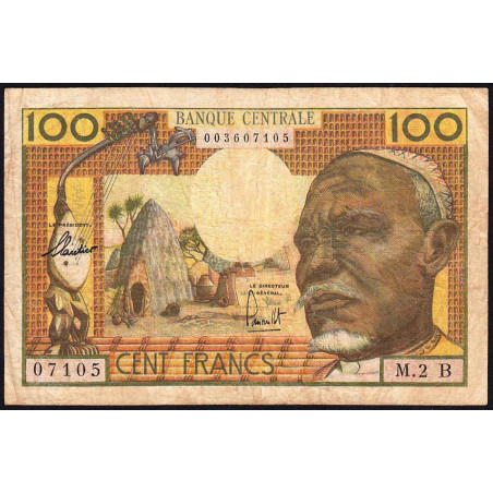 Centrafrique - Afrique Equatoriale - Pick 3b - 100 francs - Série M.2 - 1963 - Etat : TB à TB+