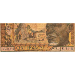 Centrafrique - Afrique Equatoriale - Pick 3b - 100 francs - Série U.11 - 1963 - Etat : B+