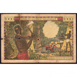 Centrafrique - Afrique Equatoriale - Pick 5f - 1'000 francs - Série P.9 - 1966 - Etat : AB