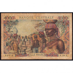 Congo (Brazzaville) - Afrique Equatoriale - Pick 5g - 1'000 francs - Séries V.19 - 1963 - Etat : B+