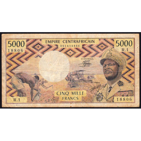 Centrafrique - Pick 7 - 5'000 francs - Série R.1 - 1978 - Etat : TB-