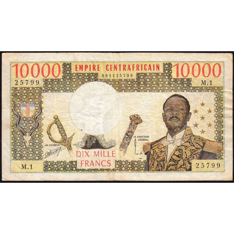 Centrafrique - Pick 8 - 10'000 francs - Série M.1 - 1978 - Etat : TB