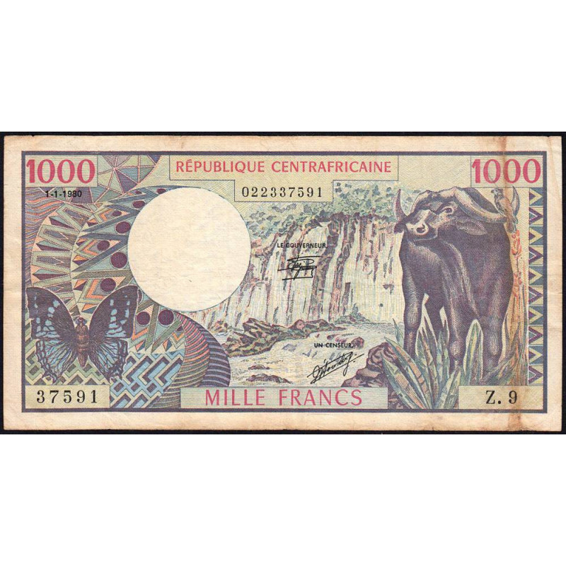 Centrafrique - Pick 10_1 - 1'000 francs - Série Z.9 - 01/01/1980 - Etat : TTB-