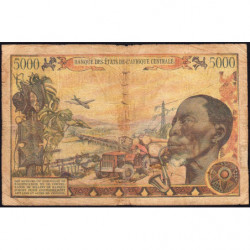 Centrafrique - Pick 11 - 5'000 francs - Série W.3 - 01/01/1980 - Etat : B+