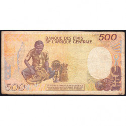 Centrafrique - Pick 14d - 500 francs - Série T.03 - 01/01/1989 - Etat : TB-