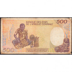 Centrafrique - Pick 14d - 500 francs - Série T.03 - 01/01/1989 - Etat : B+