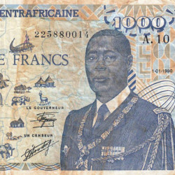 Centrafrique - Pick 16_5 - 1'000 francs - Série A.10 - 01/01/1990 - Etat : TB-