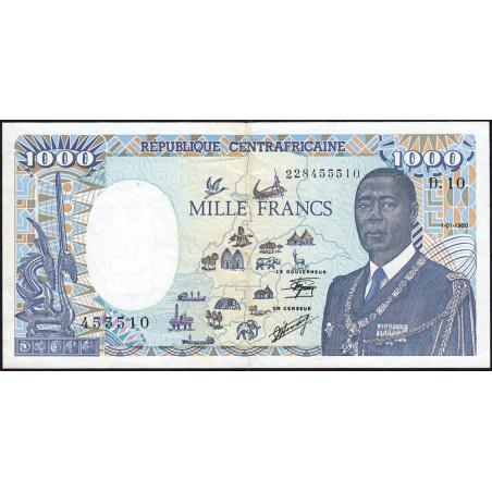 Centrafrique - Pick 16_5 - 1'000 francs - Série D.10 - 01/01/1990 - Etat : TTB