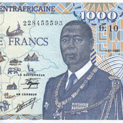 Centrafrique - Pick 16_5 - 1'000 francs - Série D.10 - 01/01/1990 - Etat : SPL