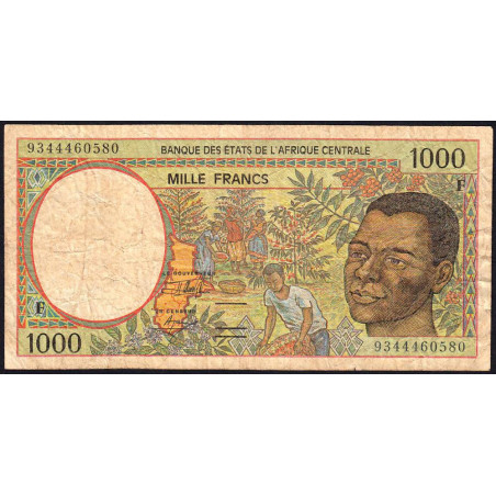 Centrafrique - Afr. Centrale - Pick 302Fa - 1'000 francs - 1993 - Etat : B+