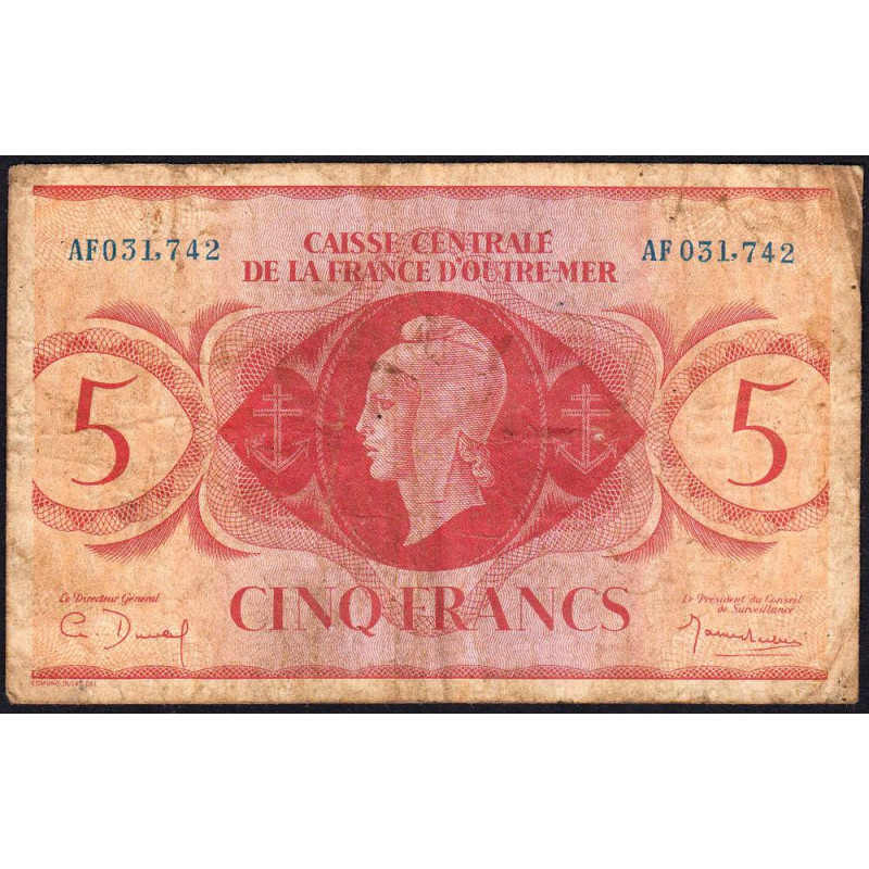 AEF - France Outre-Mer - Pick 15a_3 - 5 francs - Rarissime série AF - 02/02/1944 - Etat : B