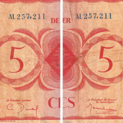 AEF - France Outre-Mer - Pick 15a_6 - 5 francs - Série AL - 02/02/1944 - Etat : TB-