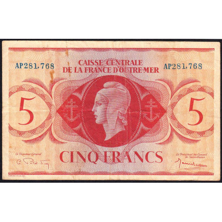 AEF - France Outre-Mer - Pick 15b - 5 francs- Rarissime série AP - 02/02/1944 - Etat : TTB-