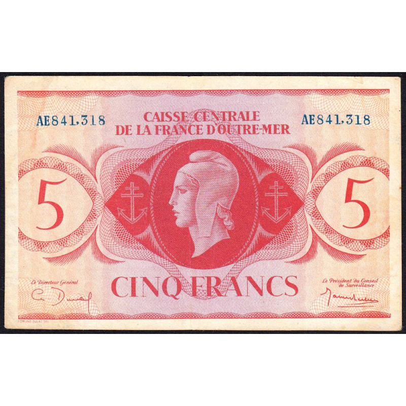 AEF - France Outre-Mer - Pick 15a - 5 francs - Rarissime série AE - 02/02/1944 - Etat : TTB