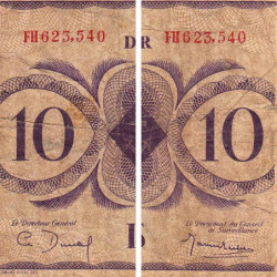 AEF - France Outre-Mer - Pick 16a_5 - 10 francs - Rarissime série FH - 02/02/1944 - Etat : B