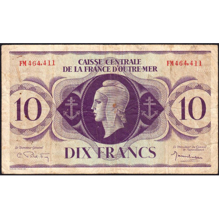 AEF - France Outre-Mer - Pick 16b - 10 francs - Rarissime série FM - 02/02/1944 - Etat : TB+