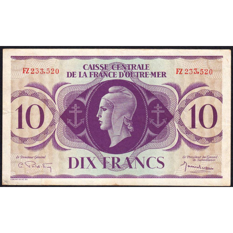 AEF - France Outre-Mer - Pick 16b - 10 francs - Rarissime série FZ - 02/02/1944 - Etat : TTB+