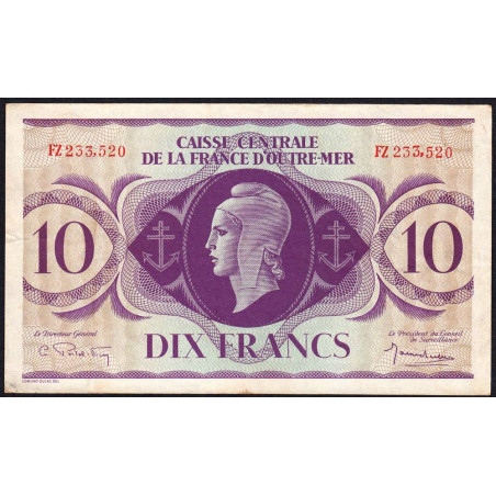 AEF - France Outre-Mer - Pick 16b - 10 francs - Rarissime série FZ - 02/02/1944 - Etat : TTB+