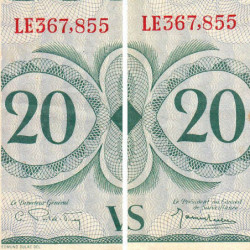 AEF - France Outre-Mer - Pick 17b_1 - 20 francs - Rarissime série LE - 02/02/1944 - Etat : TTB