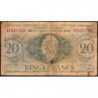 AEF - France Outre-Mer - Pick 17b_2 - 20 francs - Rarissime série LF - 02/02/1944 - Etat : B