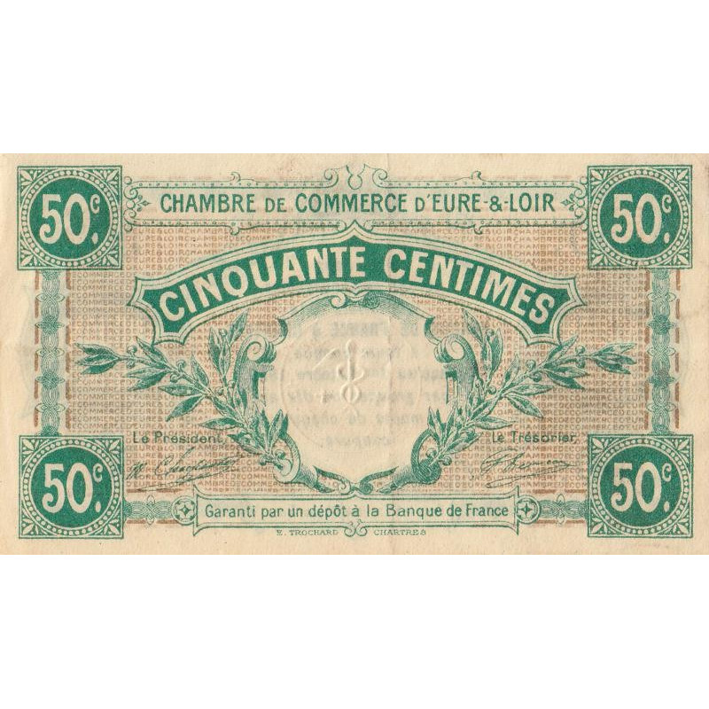 Chartres (Eure-et-Loir) - Pirot 45-1 - 50 centimes - 01/10/1915 - Etat : TTB