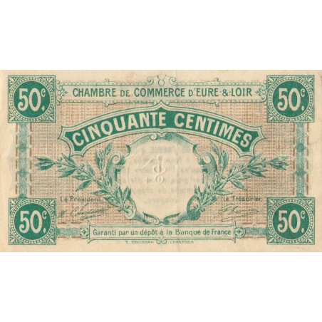 Chartres (Eure-et-Loir) - Pirot 45-1 - 50 centimes - 01/10/1915 - Etat : TTB