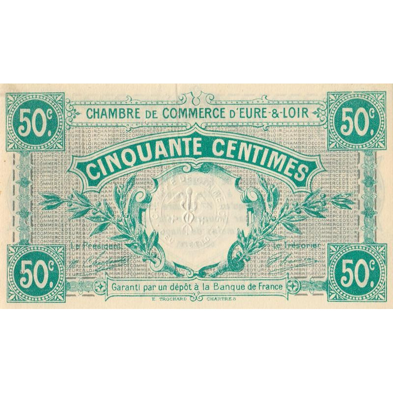 Chartres (Eure-et-Loir) - Pirot 45-1 - 50 centimes - 01/10/1915 - Etat : SUP