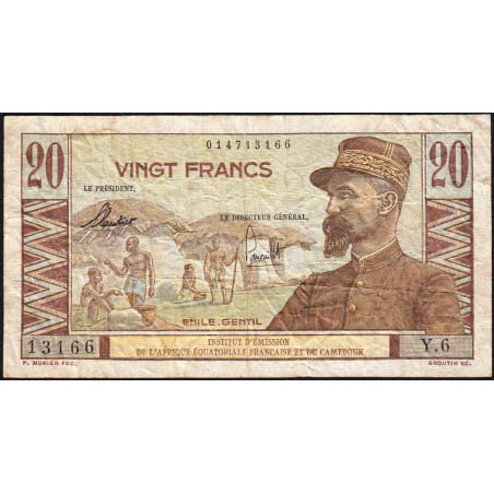 AEF - Pick 30 - 20 francs - Série Y.6 - 1957 - Etat : TB