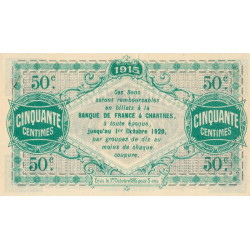 Chartres (Eure-et-Loir) - Pirot 45-1 - 50 centimes - 01/10/1915 - Etat : SUP