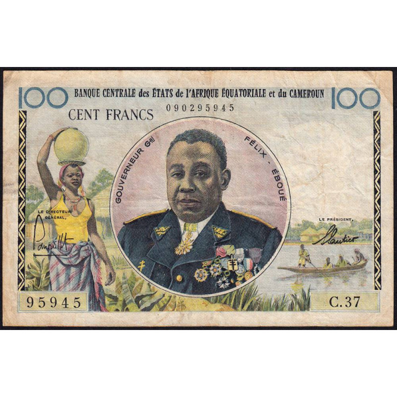 Etats de l'Afrique Equatoriale - Pick 1f - 100 francs - Série C.37 - 1961 - Etat : TB