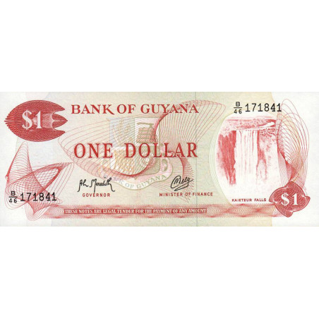 Guyana - Pick 21g_2 - 1 dollar - 1992 - Série B/46 - Etat : NEUF