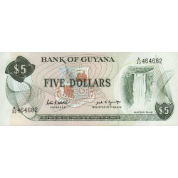 Guyana - Pick 22e - 5 dollars - 1989 - Série A/32 - Etat : NEUF