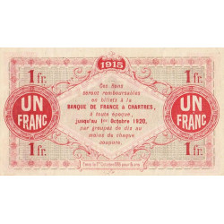 Chartres (Eure-et-Loir) - Pirot 45-3 - 1 franc - 01/10/1915 - Etat : TB+