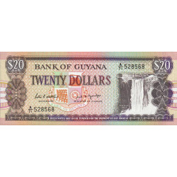 Guyana - Pick 27_1 - 20 dollars - Série A/71 - 1988 - Etat : NEUF