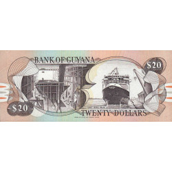 Guyana - Pick 27_1 - 20 dollars - Série A/71 - 1988 - Etat : NEUF