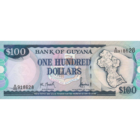 Guyana - Pick 31_1 - 100 dollars - Série A/49 - 16/03/1998 - Etat : NEUF