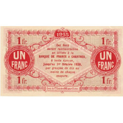 Chartres (Eure-et-Loir) - Pirot 45-3 - 1 franc - 01/10/1915 - Etat : SPL