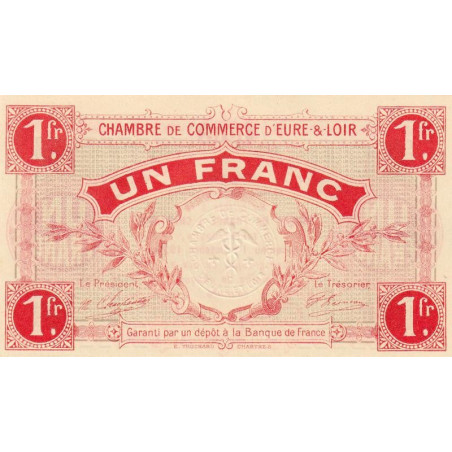 Chartres (Eure-et-Loir) - Pirot 45-3 - 1 franc - 01/10/1915 - Etat : NEUF