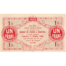 Chartres (Eure-et-Loir) - Pirot 45-3 - 1 franc - 01/10/1915 - Etat : NEUF