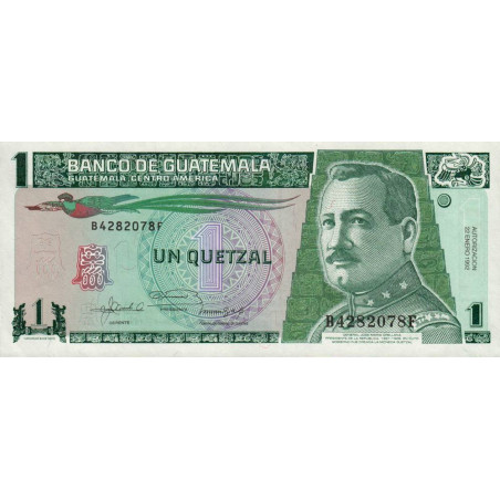 Guatémala - Pick 73c - 1 quetzal - 22/01/1992 - Série BF - Etat : NEUF