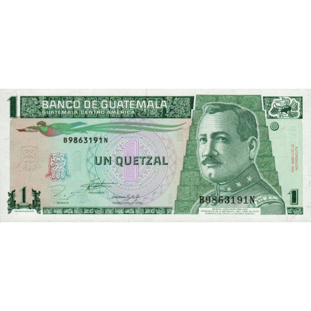 Guatémala - Pick 87a - 1 quetzal - 27/10/1993 - Série BN - Etat : NEUF