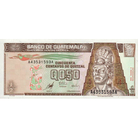 Guatémala - Pick 98 - 0,50 quetzal - 09/01/1998 - Série AA - Etat : NEUF