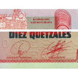 Guatémala - Pick 123a - 10 quetzales - 19/05/2010 - Série DC - Etat : NEUF